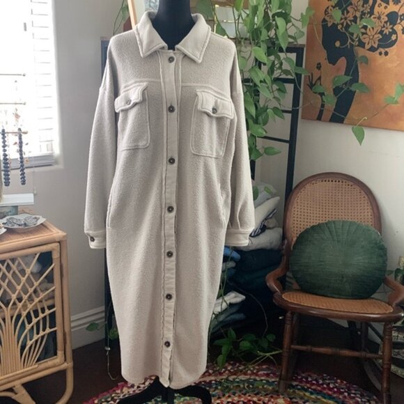 Free People We The Free Long Ruby Button Down Jacket Shacket - Picture 1 of 5